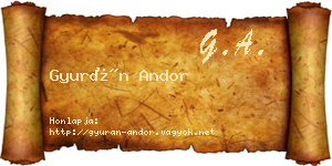 Gyurán Andor névjegykártya